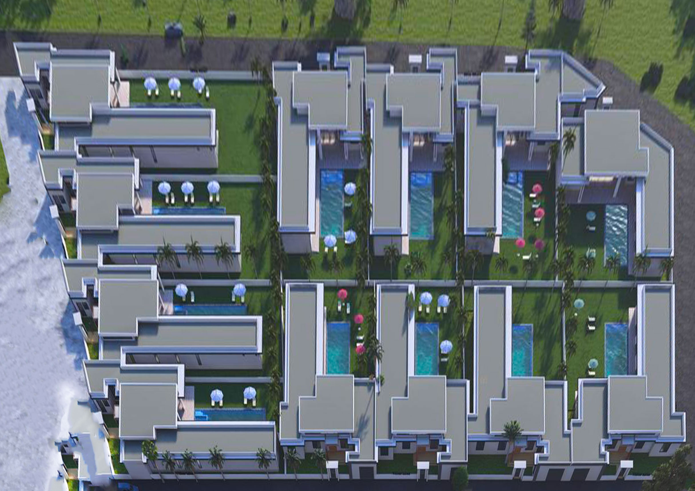 Vue d'ensemble des 12 Villas